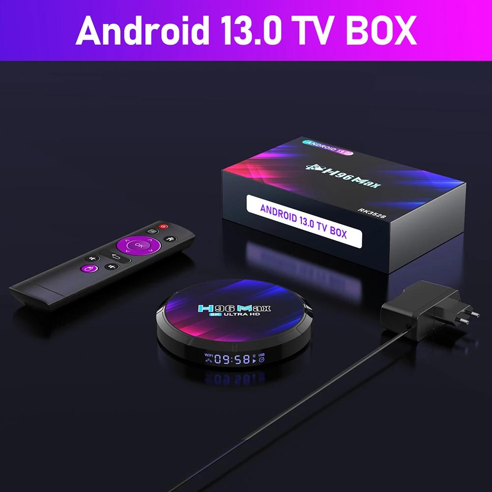 Ʈ TV ڽ Bluetooth-Compatible5.0 Ʈ TV Ʈ ̵ ÷̾,  H.265, HDR, HEVC, MPEG, ȵ̵ 13, H96 MAX RK3528
